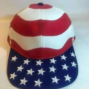 Vintage Patriot Stars And Stripes hat adjustable snap‎ back Flag Cap  NWOT